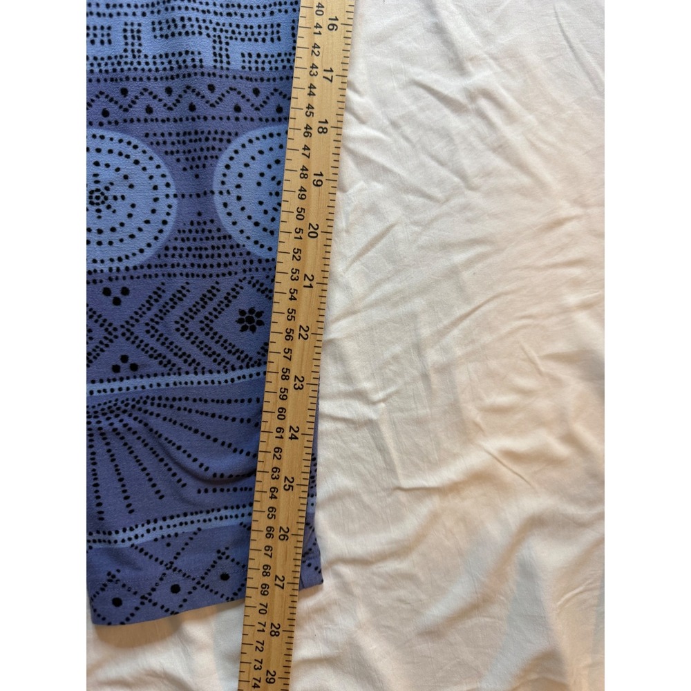 LuLaRoe Leggings Bundle Tall & Curvy TC Floral Geometric Blue Teal 2 Pack - Picture 7 of 14